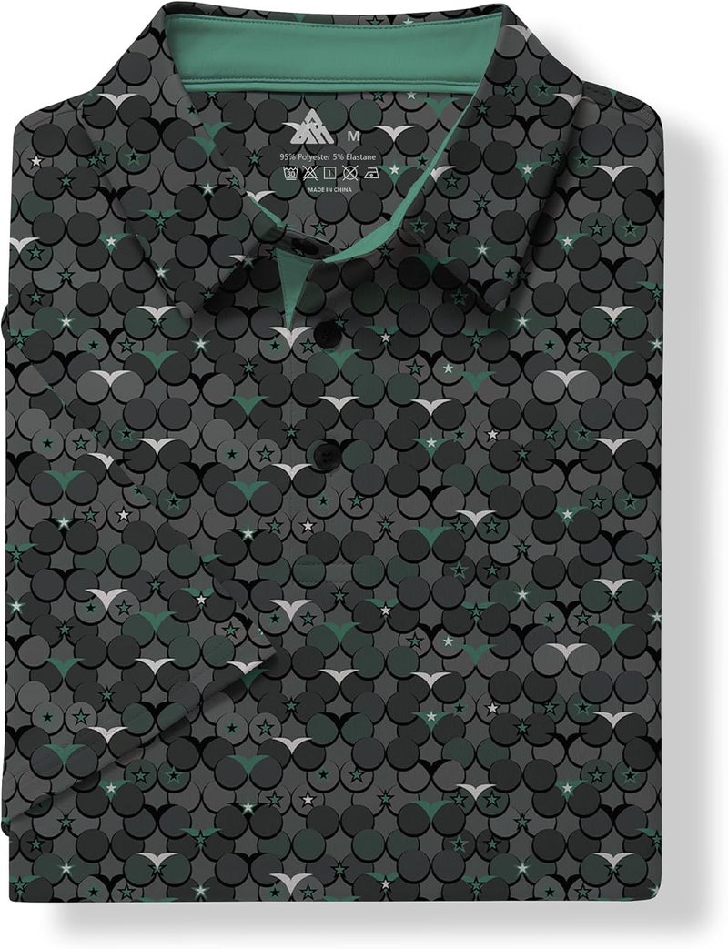 ZITY Men's Golf Shirts Short Sleeve Moisture Wicking Performance Print Patterns Casual Collared Golf Polo Shirt for Men - Image 5